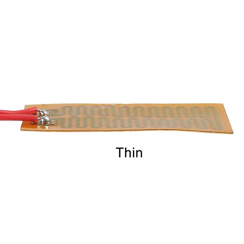 ACEIRMC 12pcs 25mmx50mm Film Heater Plate Adhesive Pad, PI Heating Elements Film 12V 7W Strip Heater Adhesive Polyimide Heater Plate (12V 7W 25mmx50mm) - Image 3